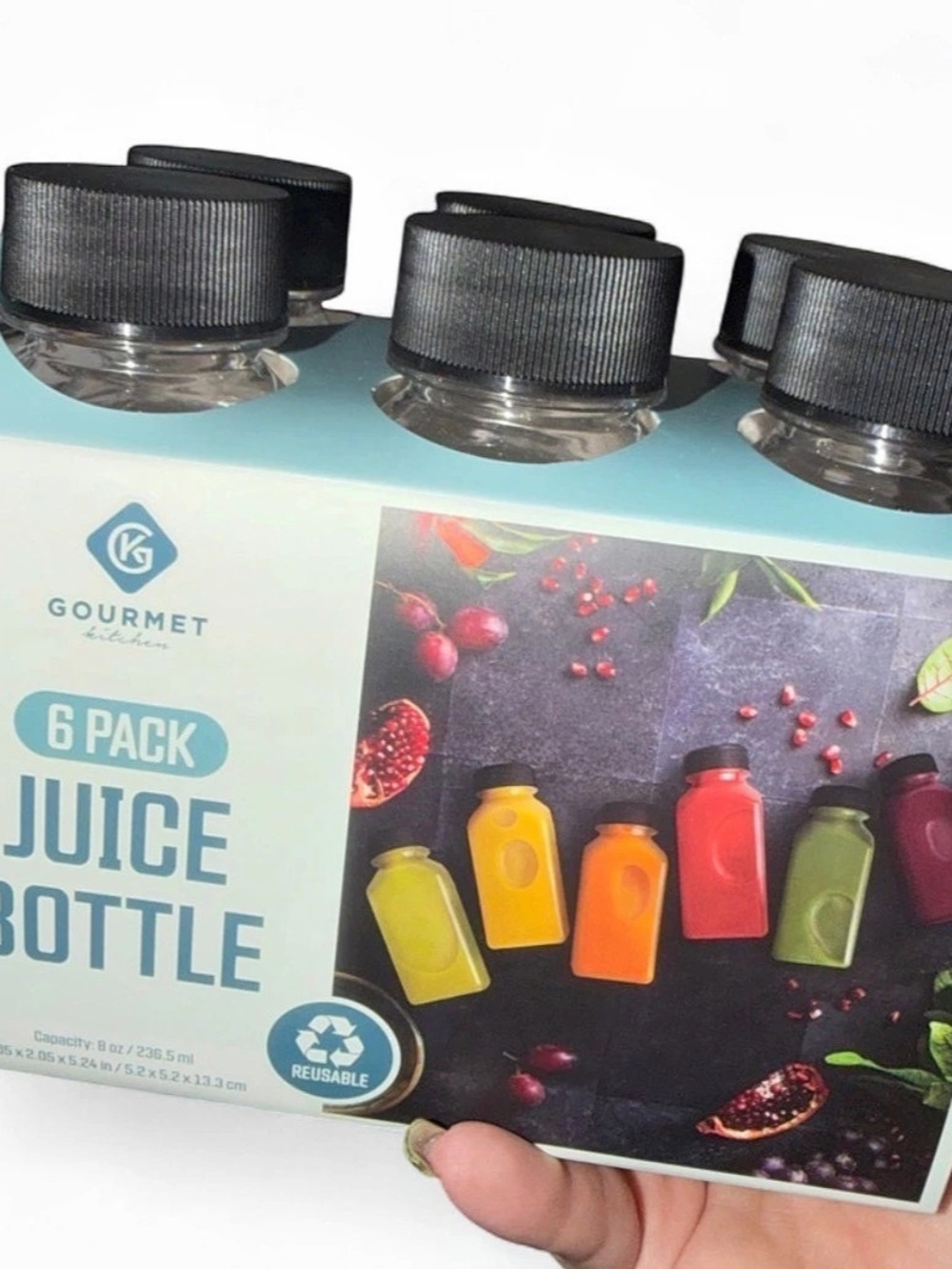 Gourmet Kitchen 6 Pack Juice Set Clear & Black